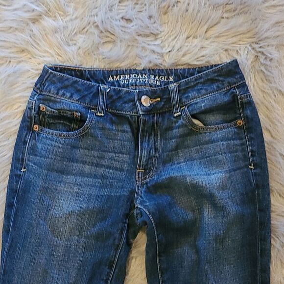 American eagle outfitters boy jean womens straight leg‎ jeans size 0 - Picture 2 of 7